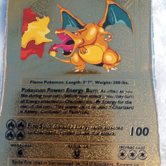 Charizard evolves from charmeleon Gold Foil Pokémon Card Number4/102 - Picture 5 of 6